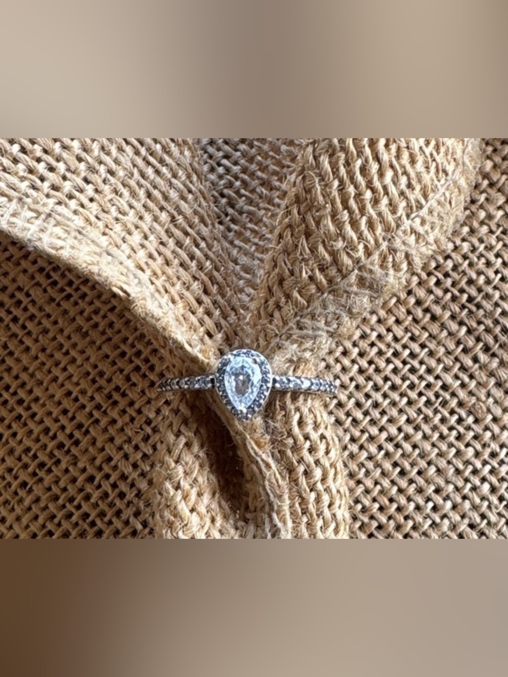 Elegant Silver Teardrop Ring Sterling silver Size 7